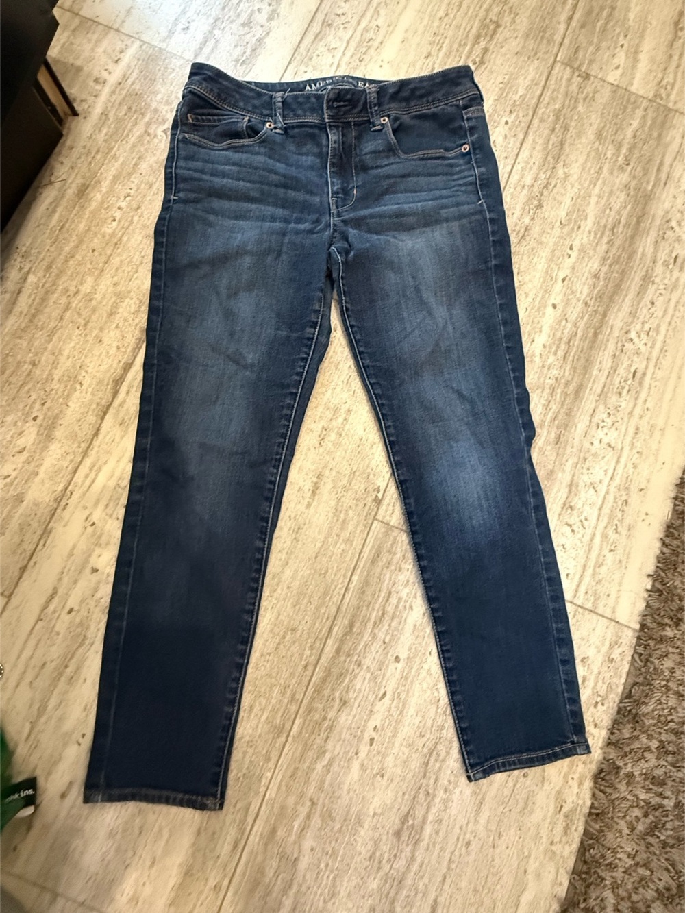 American Eagle Skinny Jeans Waist 8 short in Blue